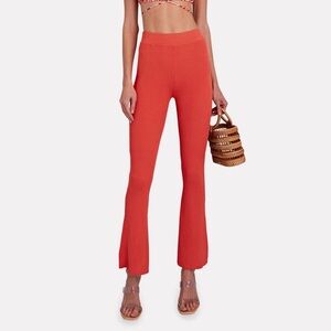 LE ORE- Rimini Rib Knit Flared Pants Spice Brown Pull On High Rise Revolve